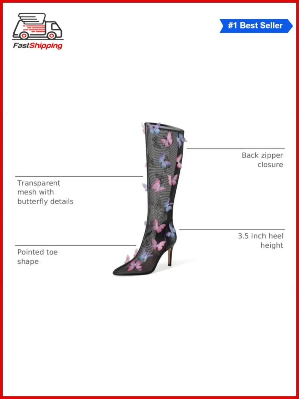 ✨UJPFEO Mesh Butterfly Knee-High Stiletto Heels Pointed Toe Back Zipper Boots_2
